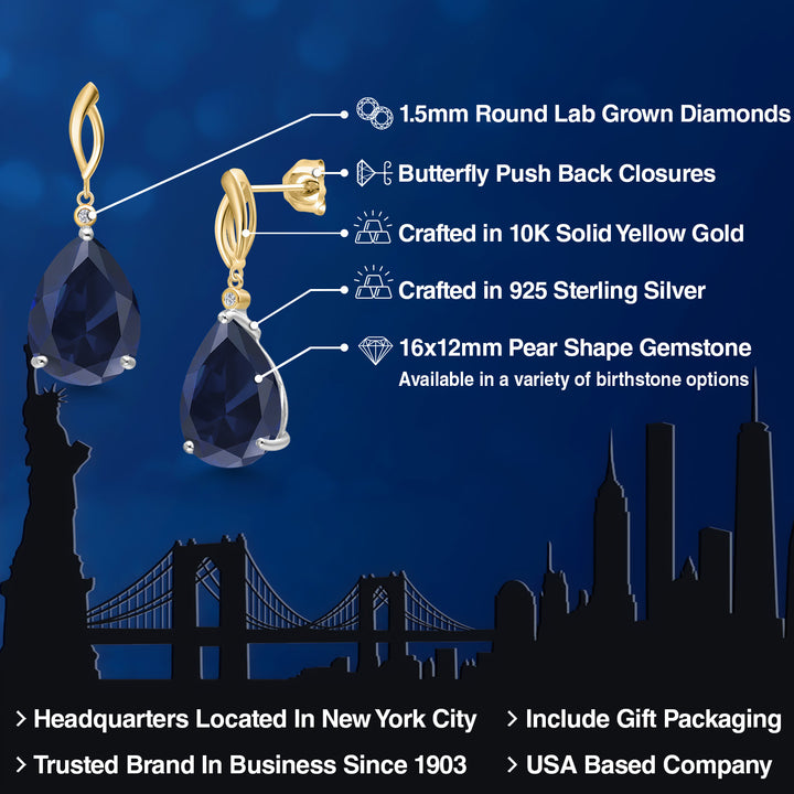 Earrings in 925 Sterling Silver and 10K Yellow Gold