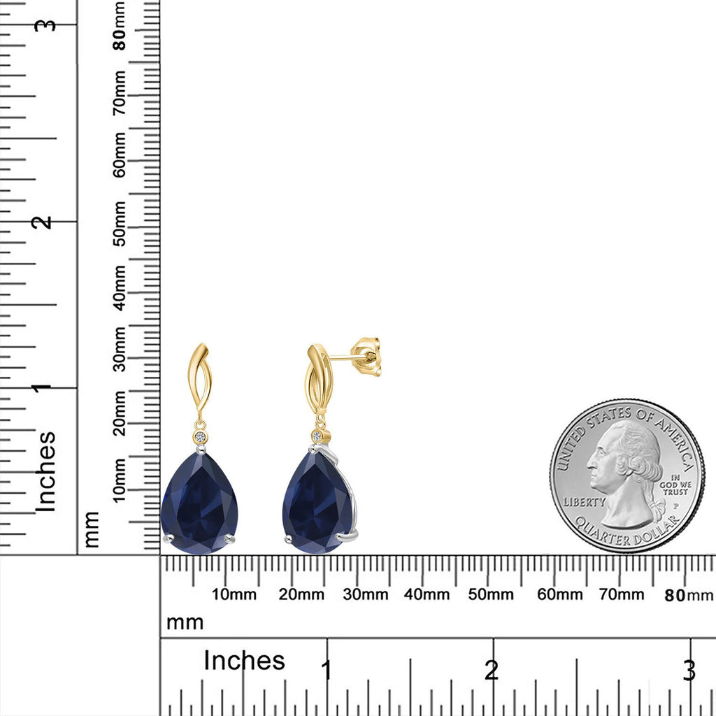 Earrings in 925 Sterling Silver and 10K Yellow Gold