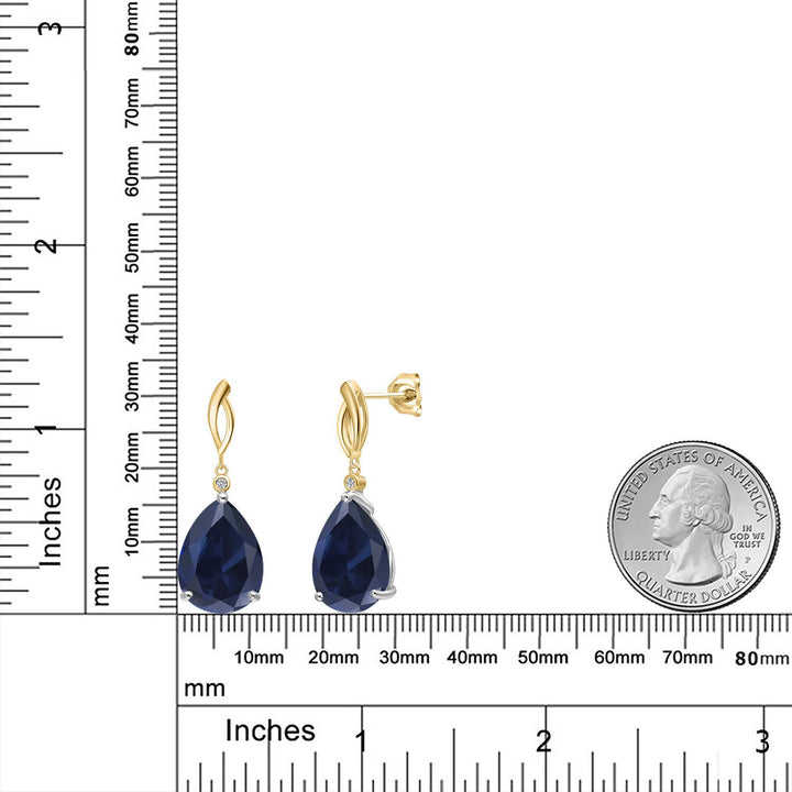 Earrings in 925 Sterling Silver and 10K Yellow Gold