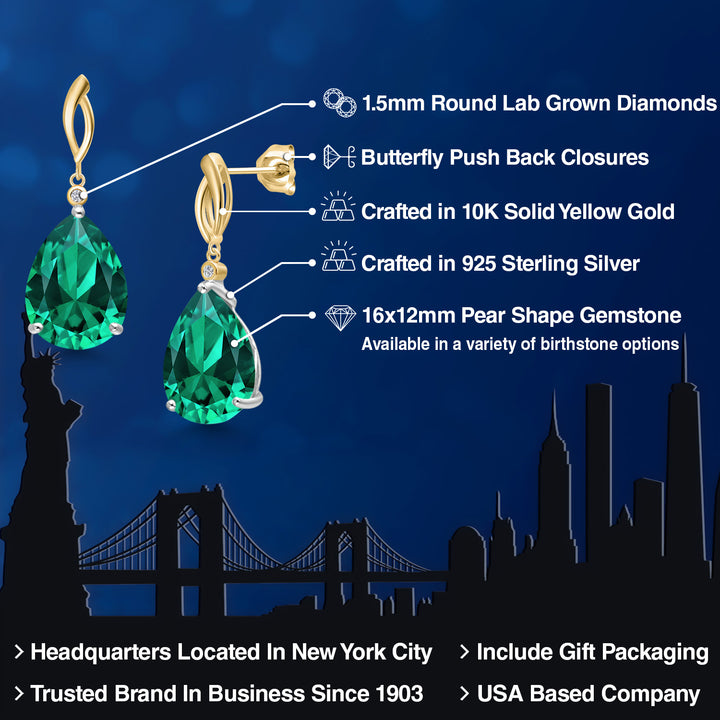 Earrings in 925 Sterling Silver and 10K Yellow Gold