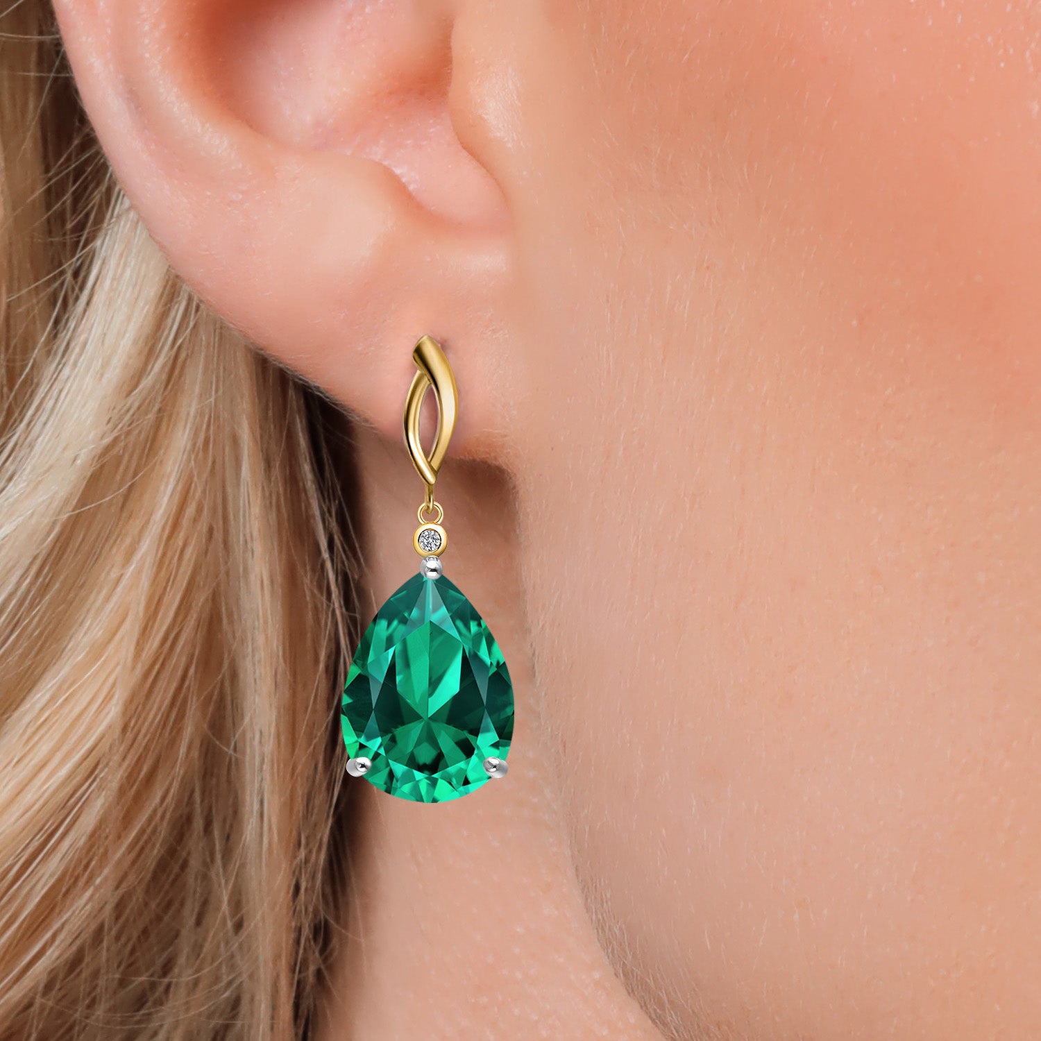 Earrings in 925 Sterling Silver and 10K Yellow Gold