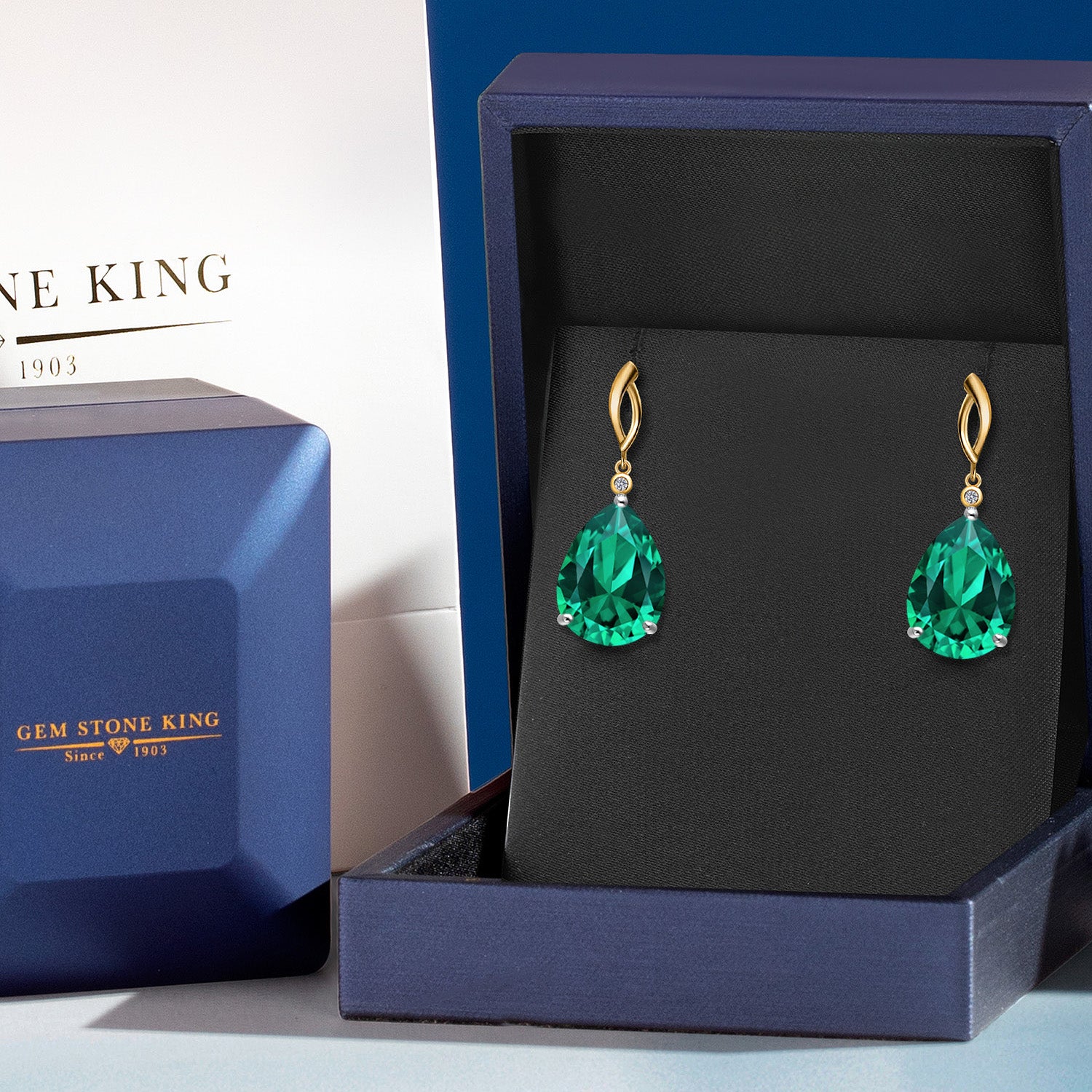Earrings in 925 Sterling Silver and 10K Yellow Gold