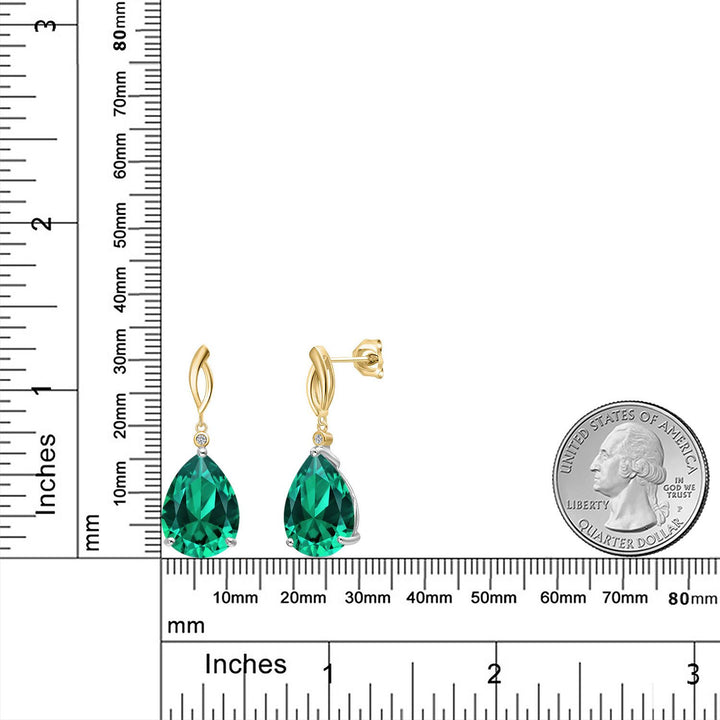 Earrings in 925 Sterling Silver and 10K Yellow Gold