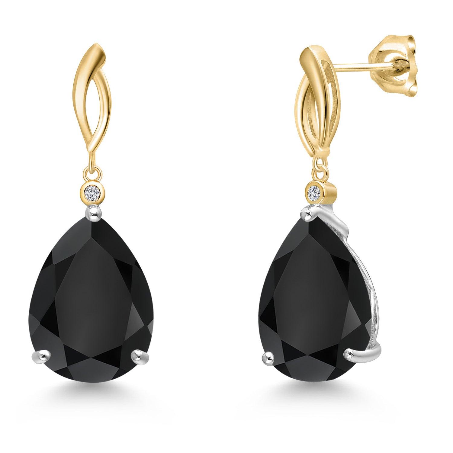 Earrings in 925 Sterling Silver and 10K Yellow Gold