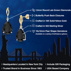 Earrings in 925 Sterling Silver and 10K Yellow Gold