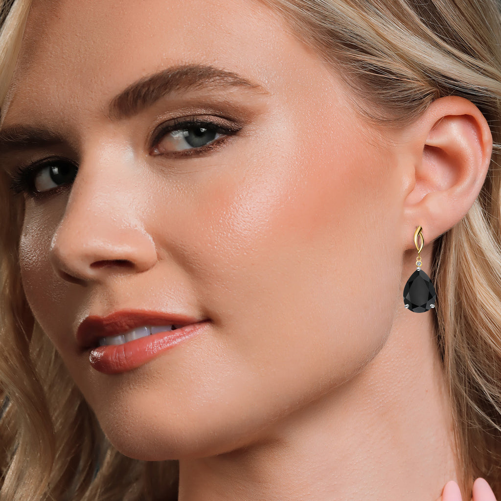 Earrings in 925 Sterling Silver and 10K Yellow Gold