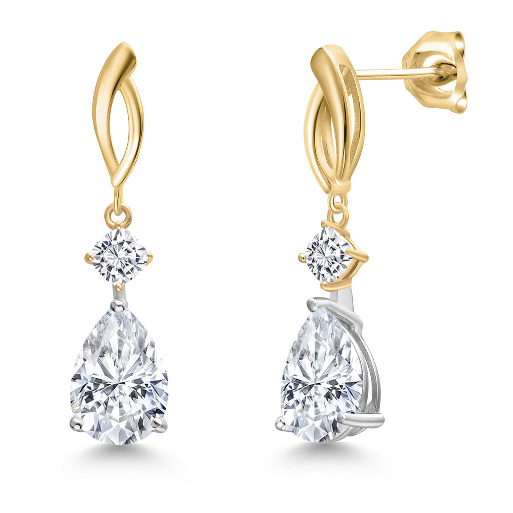 Earrings in 925 Sterling Silver and 10K Yellow Gold