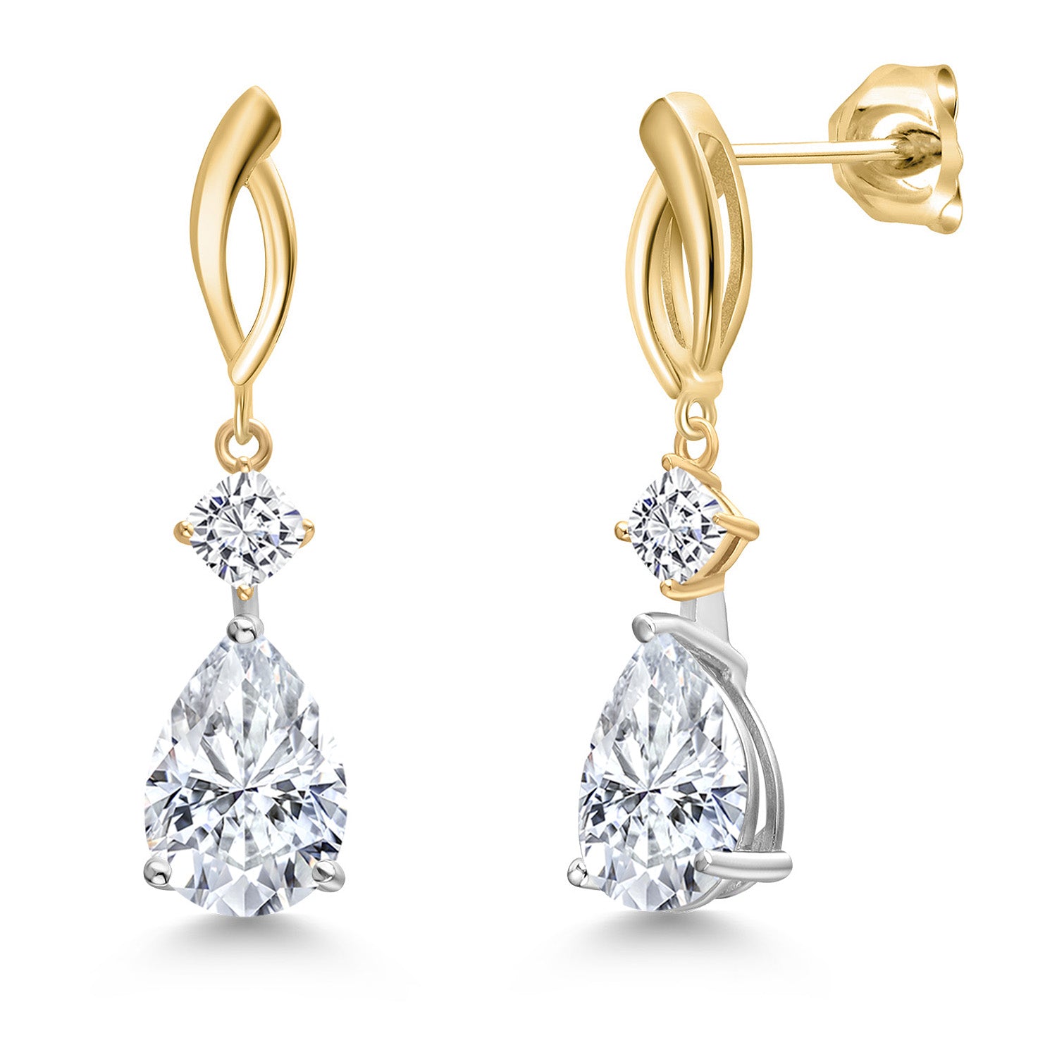 Earrings in 925 Sterling Silver and 10K Yellow Gold