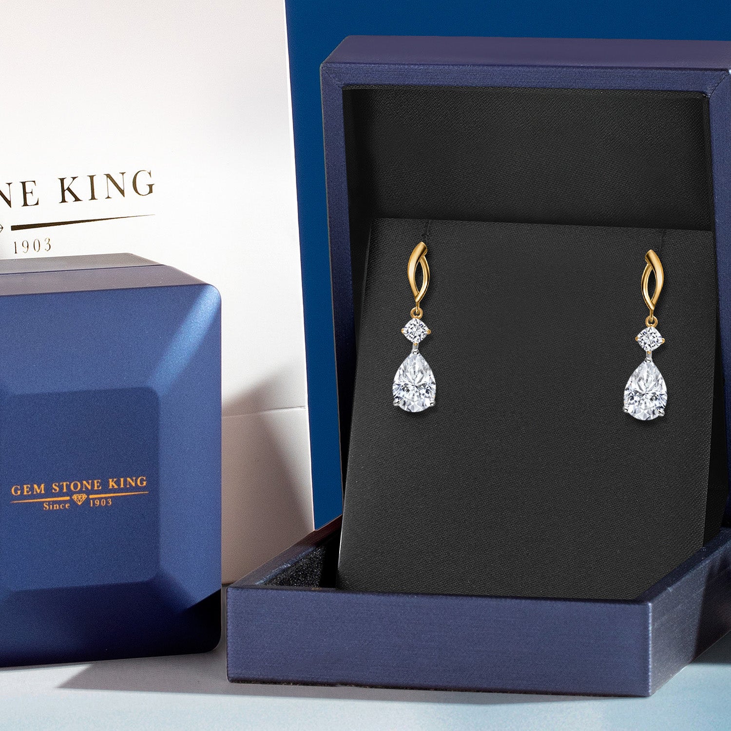 Earrings in 925 Sterling Silver and 10K Yellow Gold