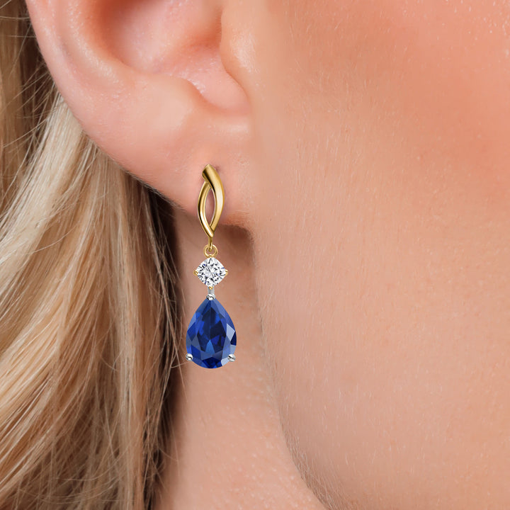 Earrings in 925 Sterling Silver and 10K Yellow Gold