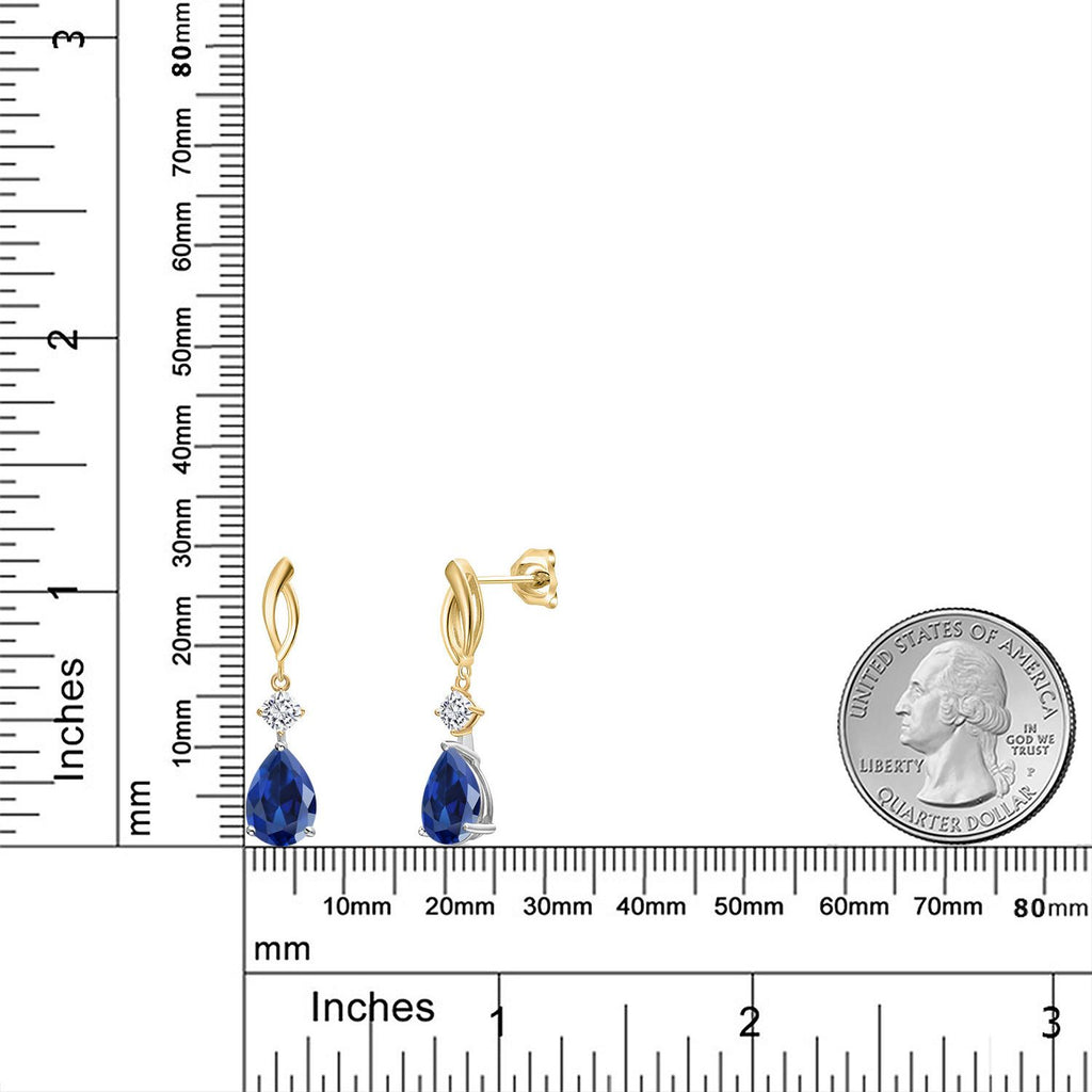 Earrings in 925 Sterling Silver and 10K Yellow Gold