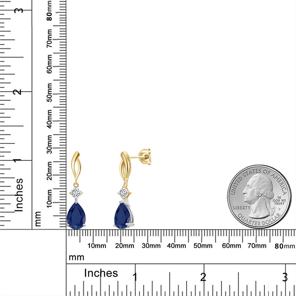 Earrings in 925 Sterling Silver and 10K Yellow Gold