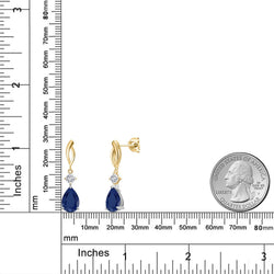 Earrings in 925 Sterling Silver and 10K Yellow Gold