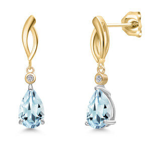 Earrings in 925 Sterling Silver and 10K Yellow Gold