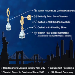 Earrings in 925 Sterling Silver and 10K Yellow Gold