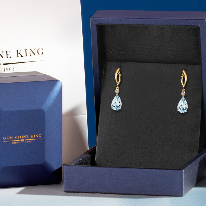 Earrings in 925 Sterling Silver and 10K Yellow Gold