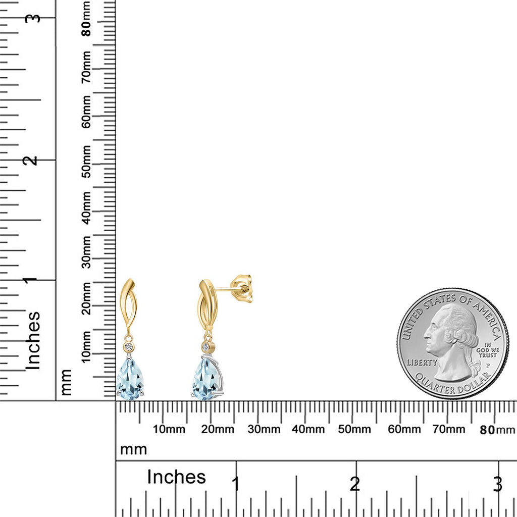 Earrings in 925 Sterling Silver and 10K Yellow Gold