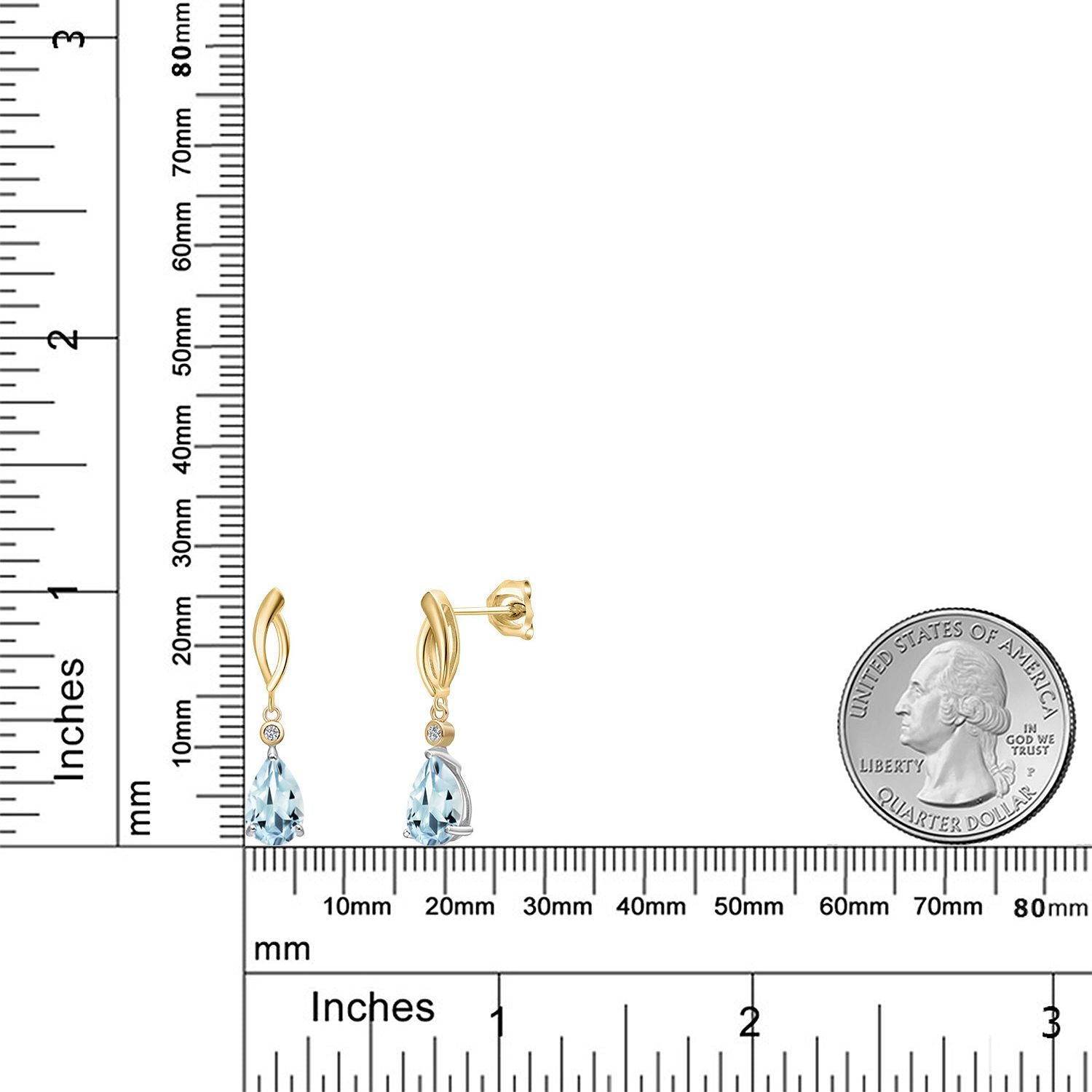 Earrings in 925 Sterling Silver and 10K Yellow Gold