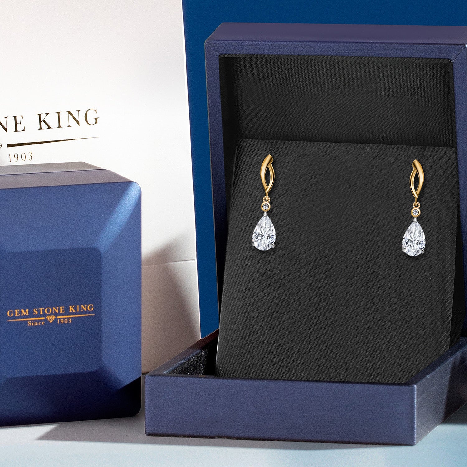 Earrings in 925 Sterling Silver and 10K Yellow Gold