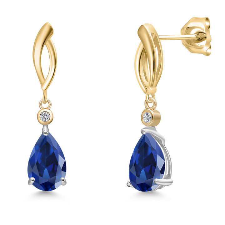 Earrings in 925 Sterling Silver and 10K Yellow Gold
