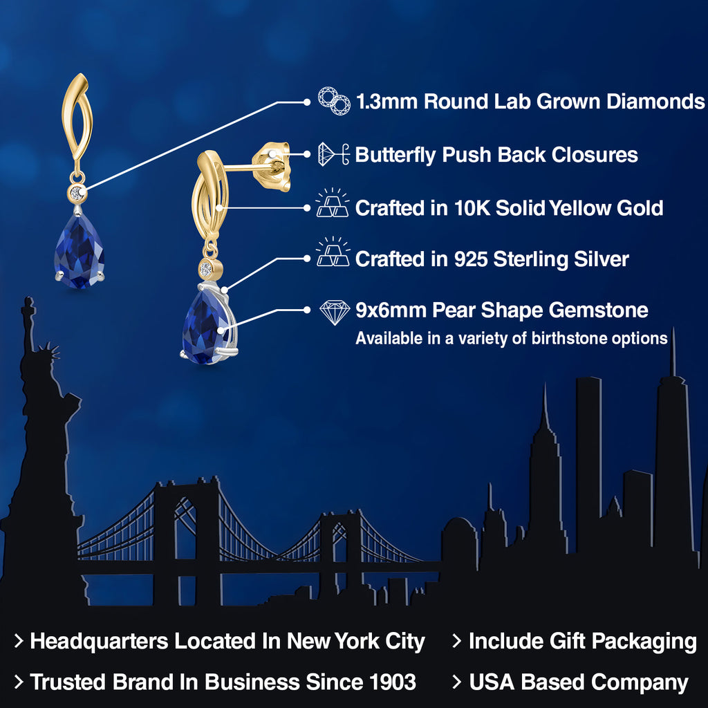 Earrings in 925 Sterling Silver and 10K Yellow Gold
