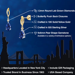 Earrings in 925 Sterling Silver and 10K Yellow Gold