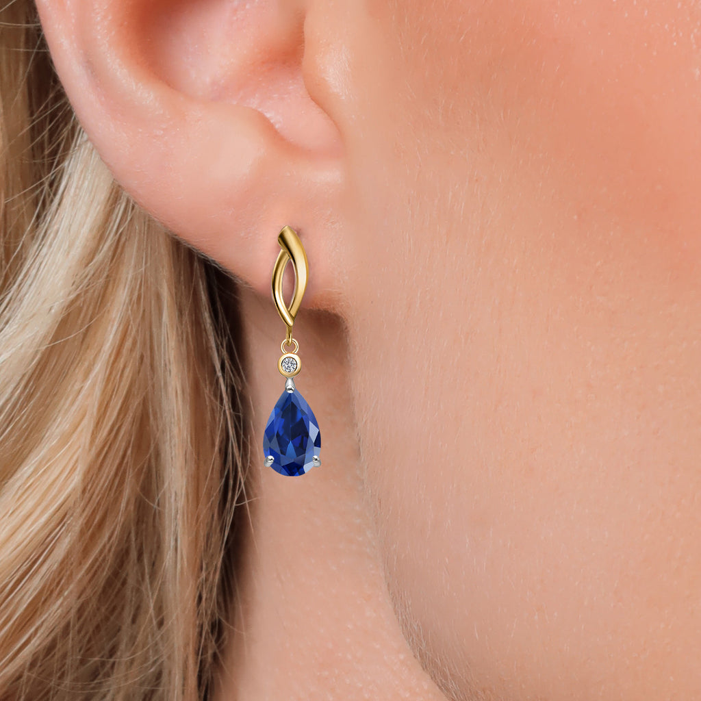 Earrings in 925 Sterling Silver and 10K Yellow Gold