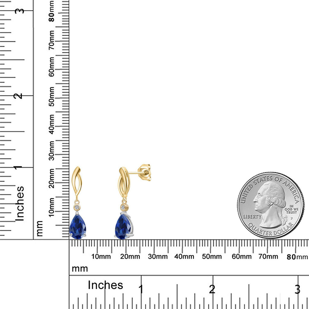 Earrings in 925 Sterling Silver and 10K Yellow Gold