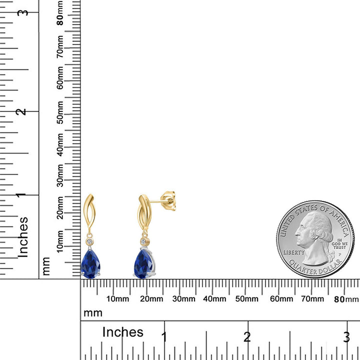 Earrings in 925 Sterling Silver and 10K Yellow Gold