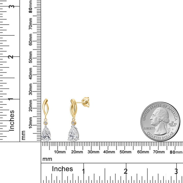 Earrings in 925 Sterling Silver and 10K Yellow Gold