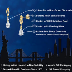 Earrings in 925 Sterling Silver and 10K Yellow Gold
