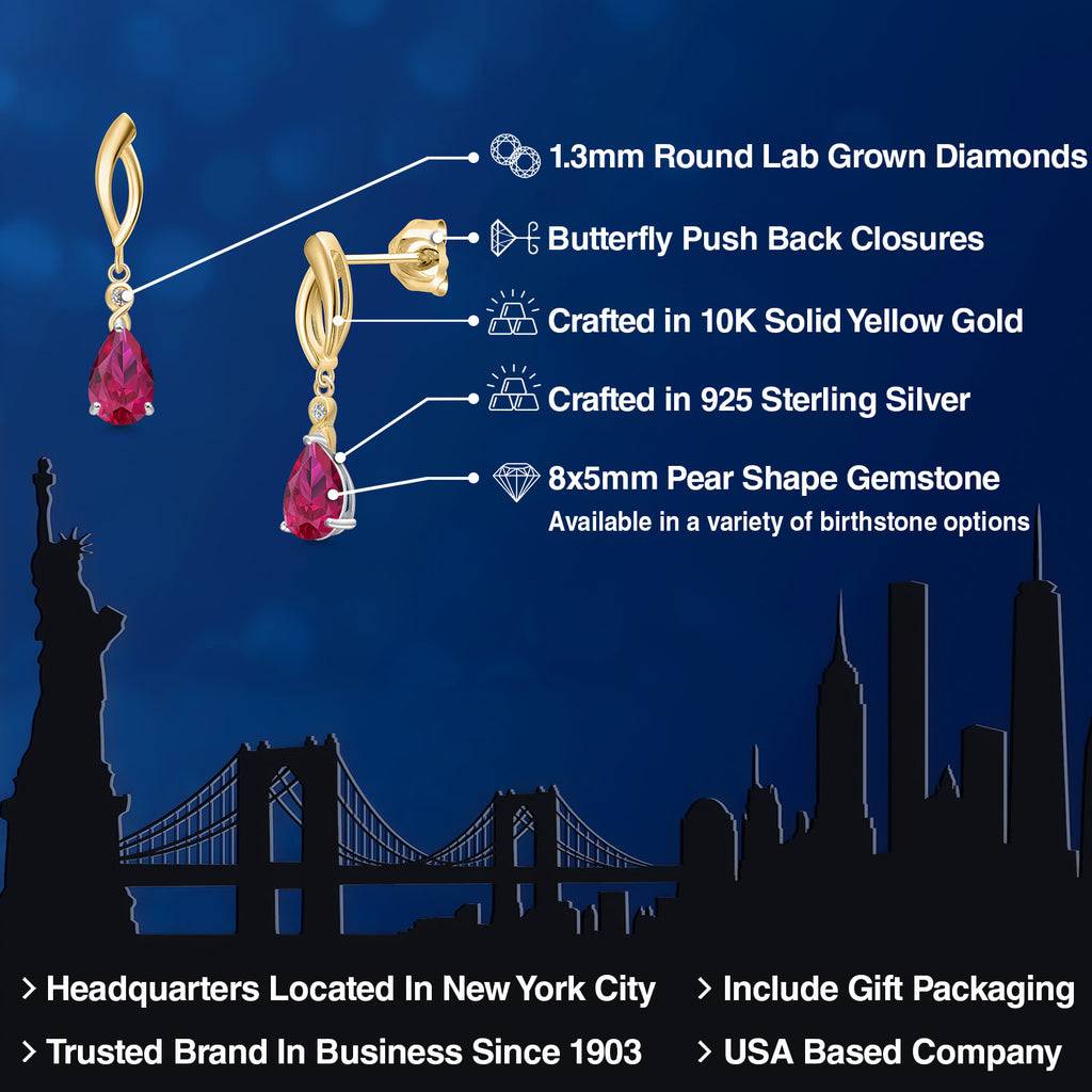 Earrings in 925 Sterling Silver and 10K Yellow Gold