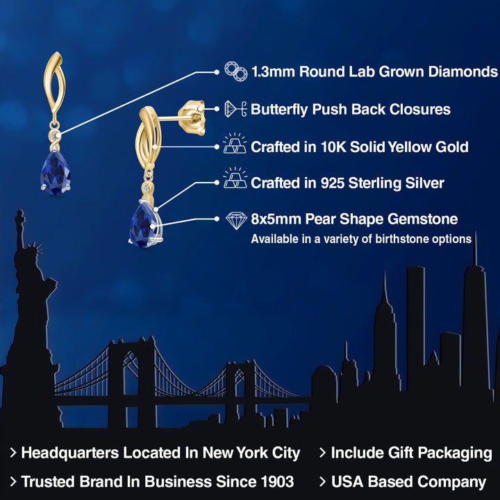 Earrings in 925 Sterling Silver and 10K Yellow Gold
