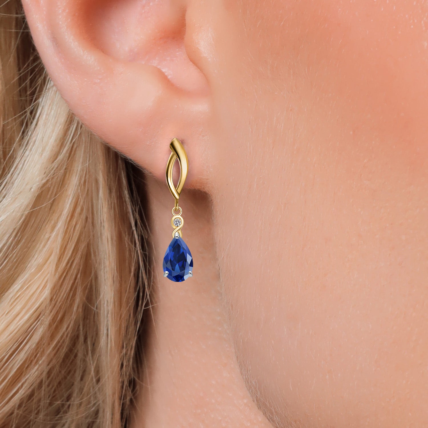 Earrings in 925 Sterling Silver and 10K Yellow Gold