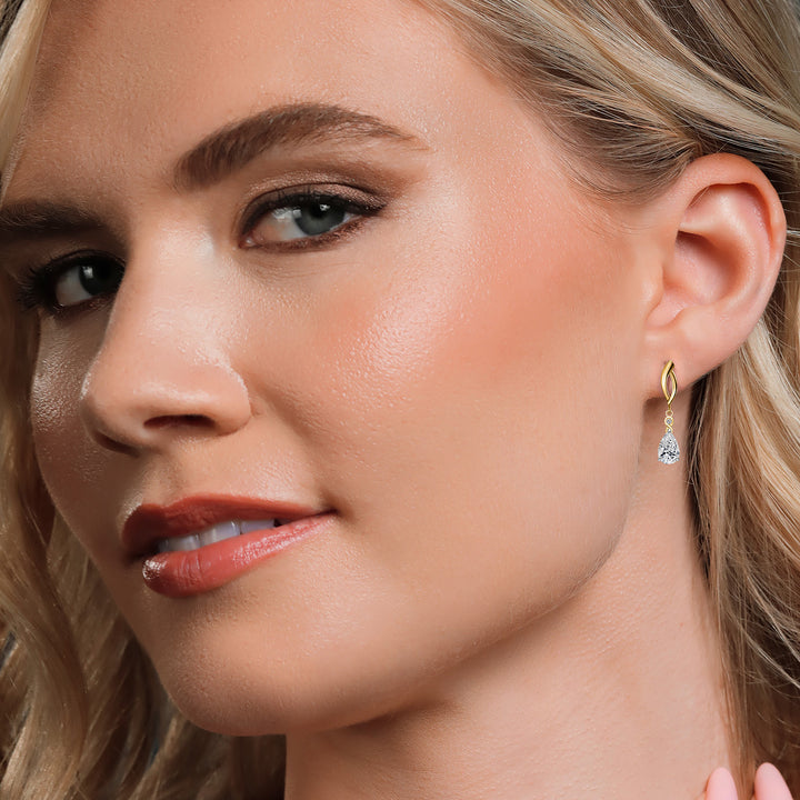 Earrings in 925 Sterling Silver and 10K Yellow Gold