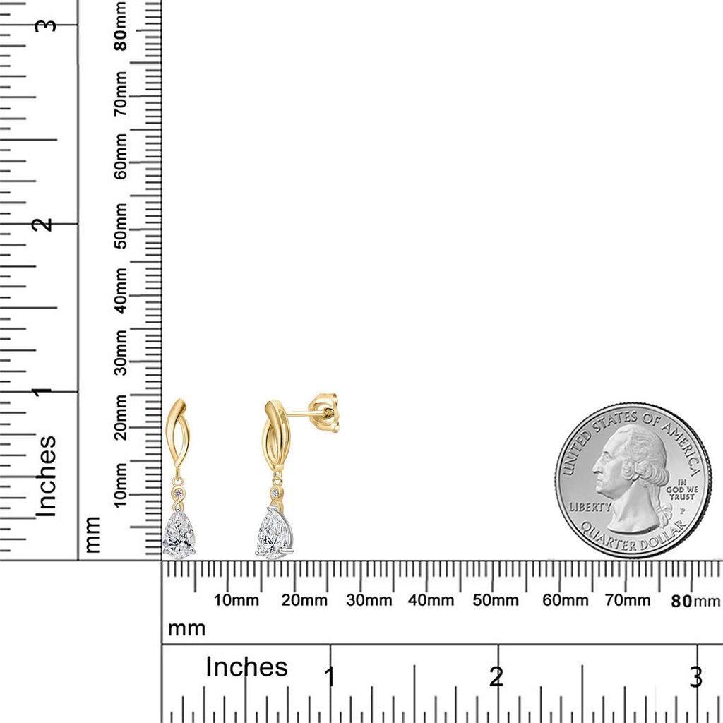 Earrings in 925 Sterling Silver and 10K Yellow Gold