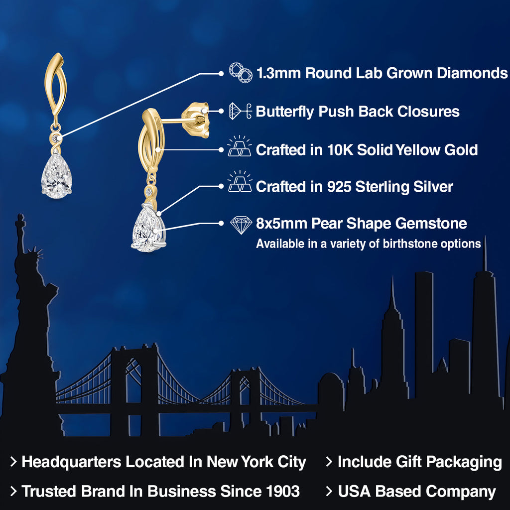 Earrings in 925 Sterling Silver and 10K Yellow Gold