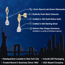Earrings in 925 Sterling Silver and 10K Yellow Gold
