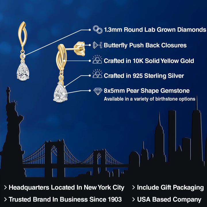 Earrings in 925 Sterling Silver and 10K Yellow Gold