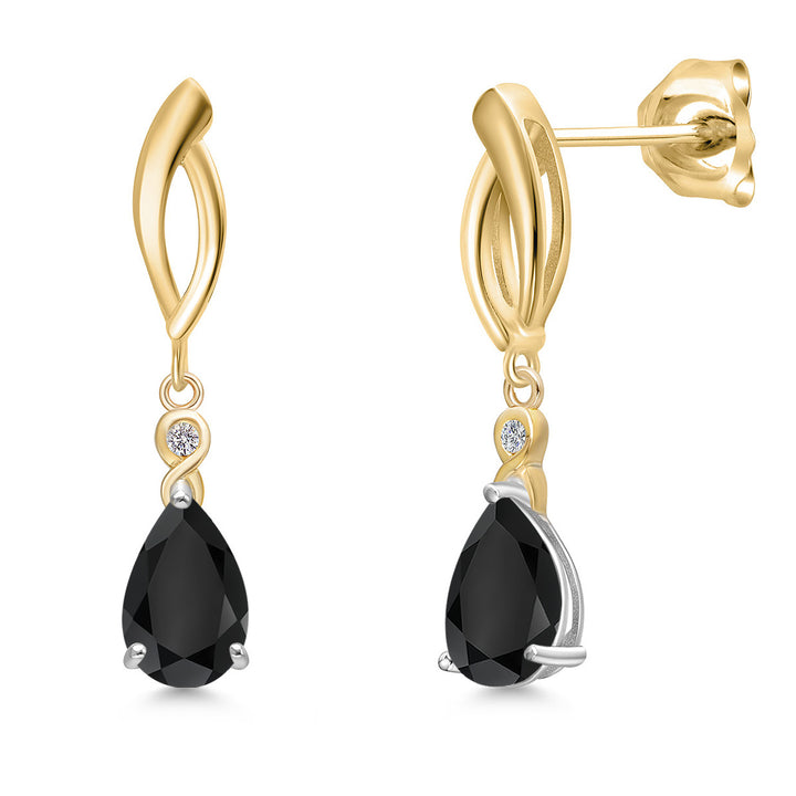 Earrings in 925 Sterling Silver and 10K Yellow Gold