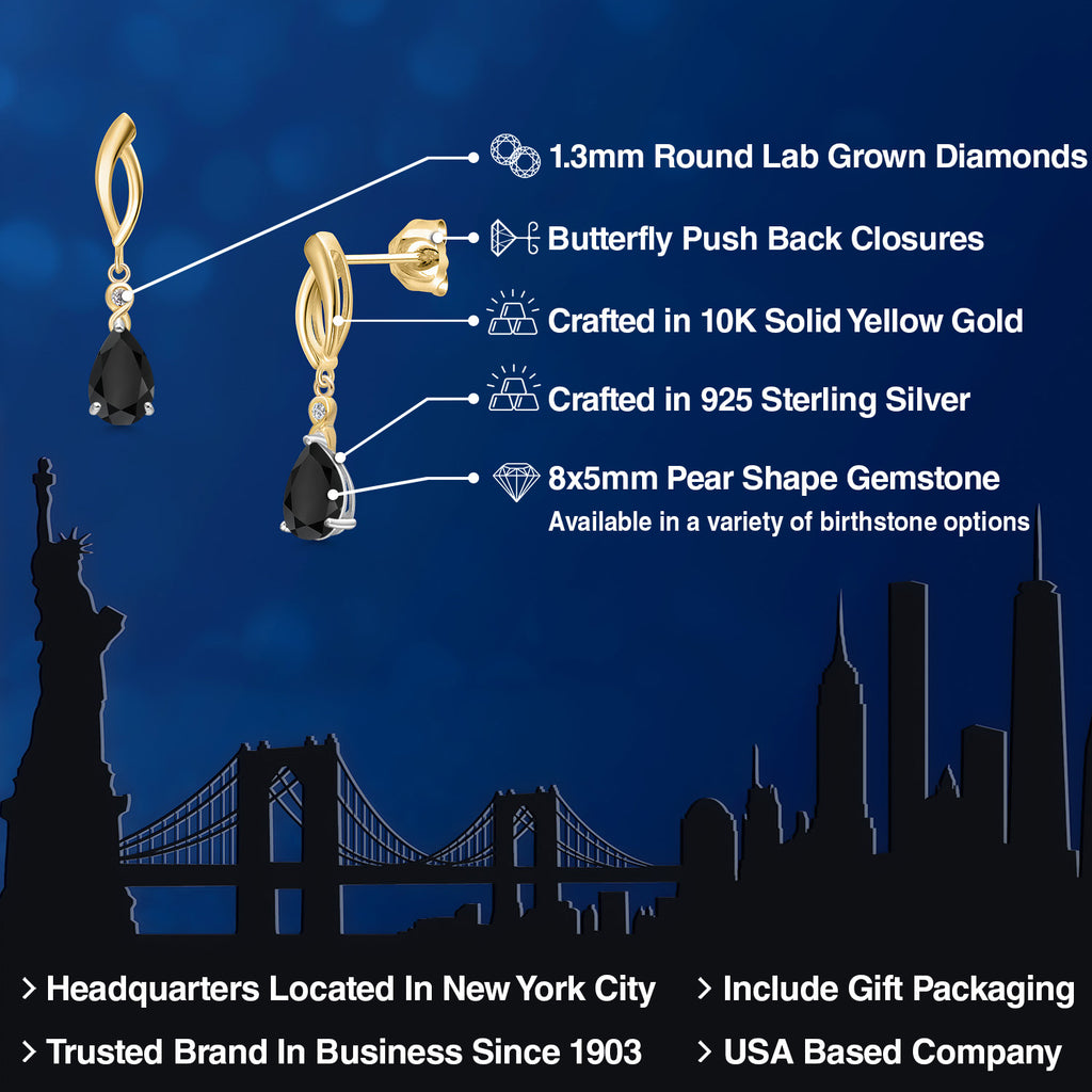 Earrings in 925 Sterling Silver and 10K Yellow Gold