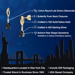 Earrings in 925 Sterling Silver and 10K Yellow Gold