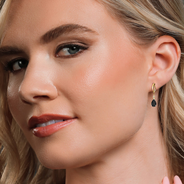 Earrings in 925 Sterling Silver and 10K Yellow Gold