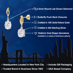 Earrings in 925 Sterling Silver and 10K Yellow Gold