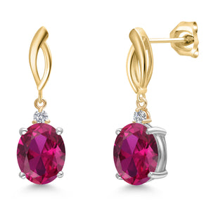 Earrings in 925 Sterling Silver and 10K Yellow Gold