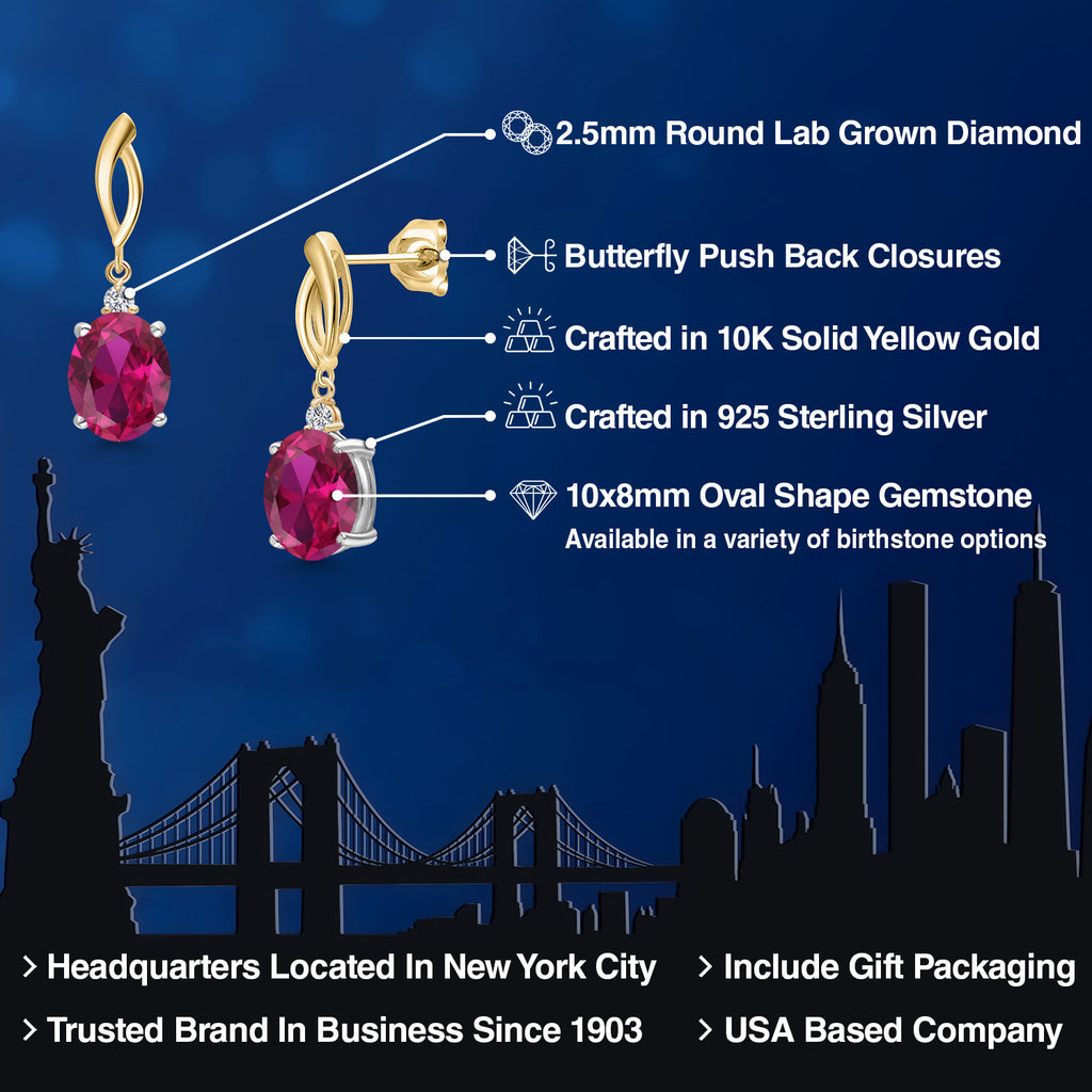 Earrings in 925 Sterling Silver and 10K Yellow Gold