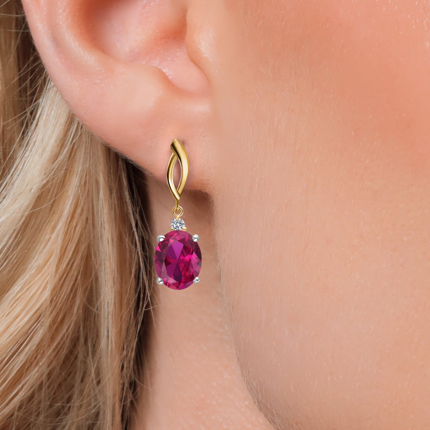 Earrings in 925 Sterling Silver and 10K Yellow Gold
