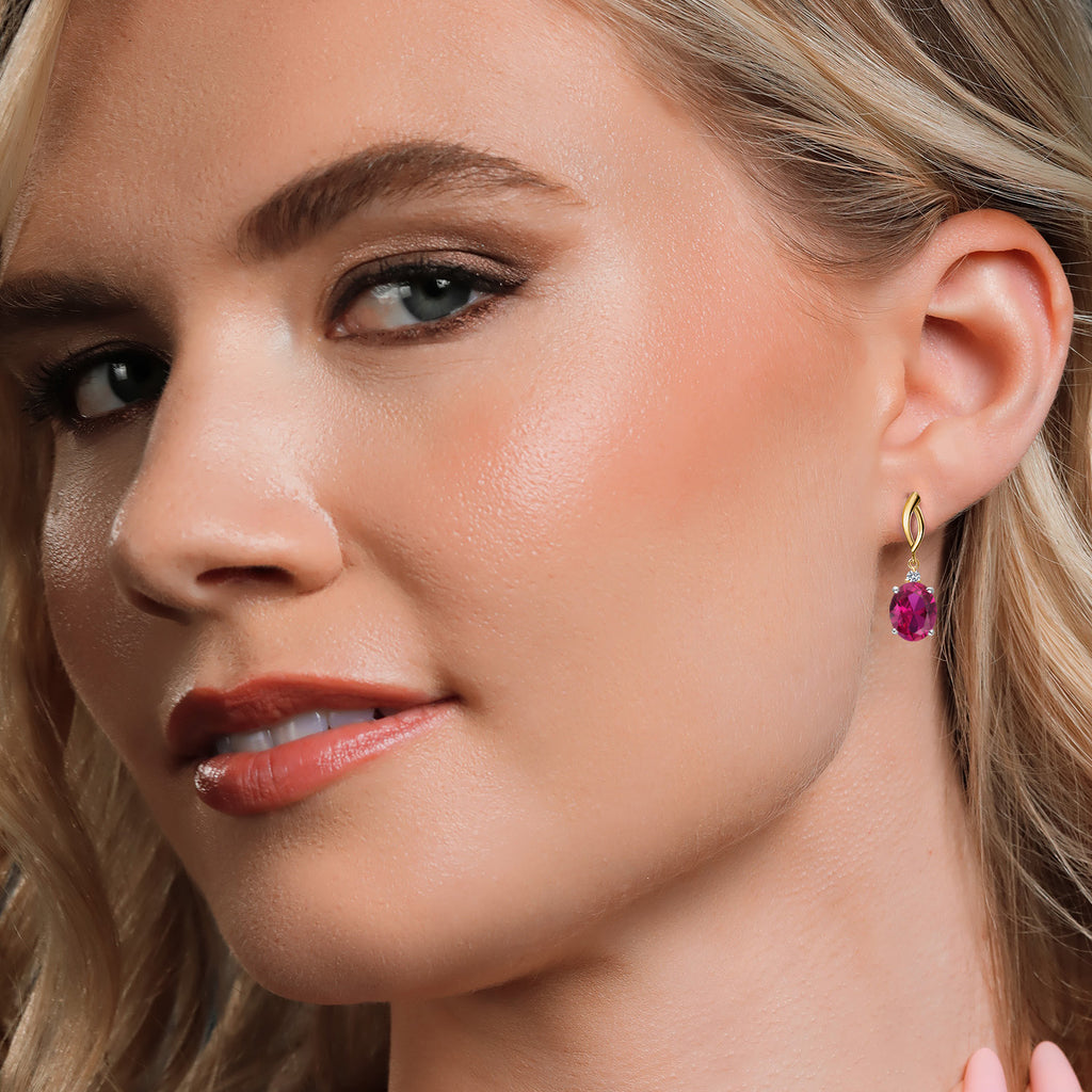 Earrings in 925 Sterling Silver and 10K Yellow Gold