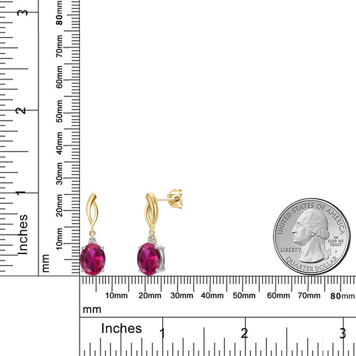 Earrings in 925 Sterling Silver and 10K Yellow Gold