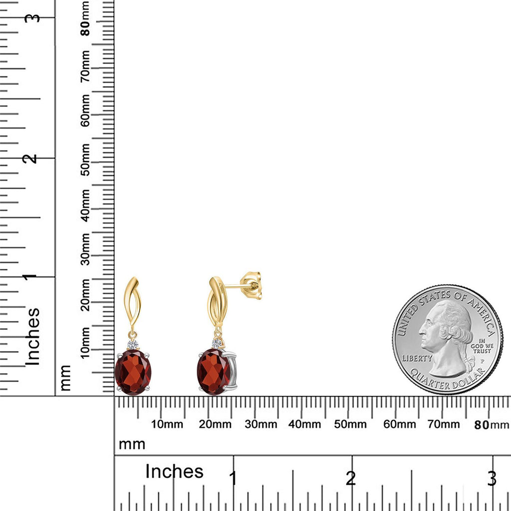 Earrings in 925 Sterling Silver and 10K Yellow Gold